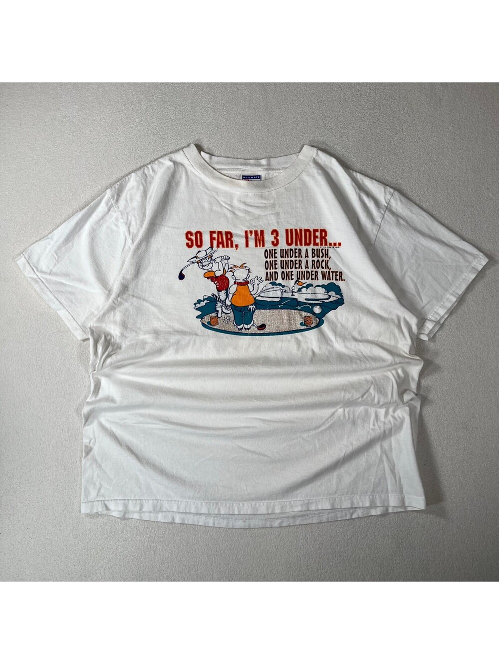 Vintage Im 3 Under Parody T-Shirt Golf Theme Size Large